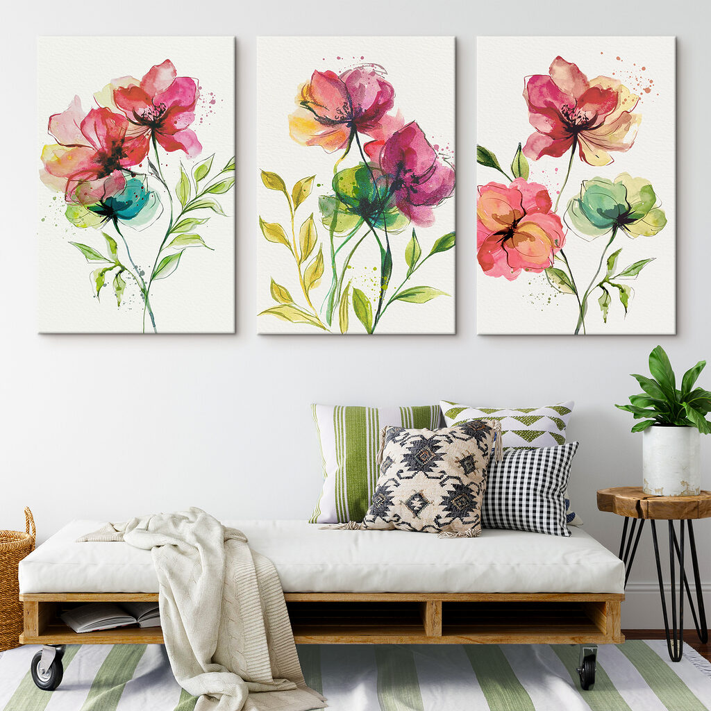Flores em aguarela — interior 2