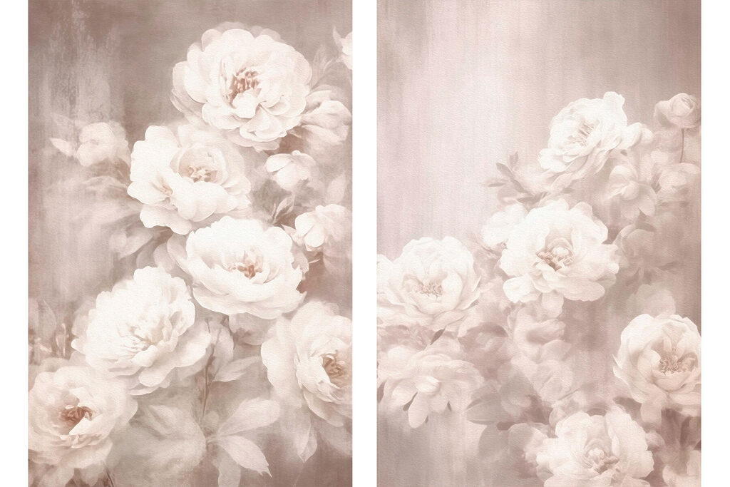Flores na névoa — design completo