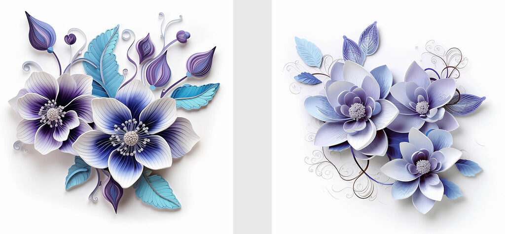 Flores em lilás — design completo