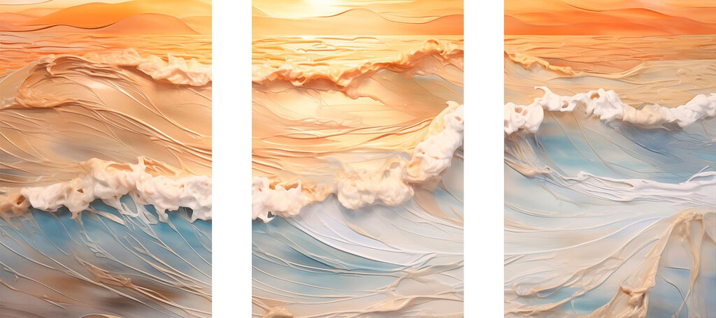 Ondas ao entardecer — design completo