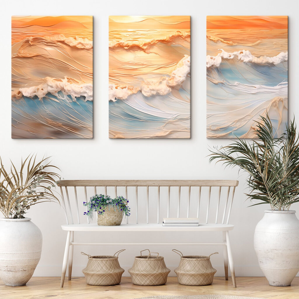 Ondas ao entardecer — interior 1