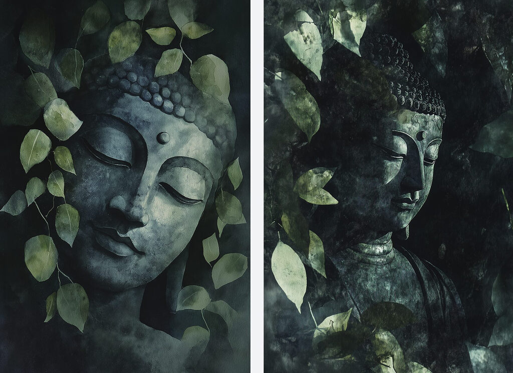 Buda entre o verde — design completo