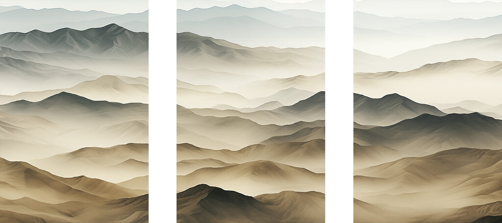 Montanhas em camadas suaves — design completo