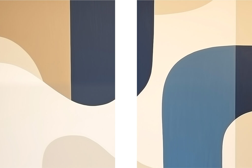 Faixas verticais e curvas — design completo