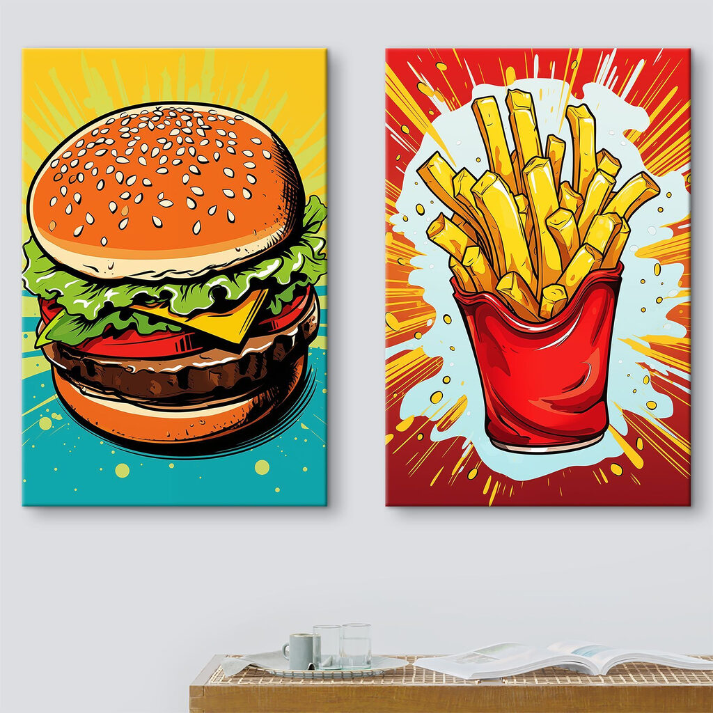 Hambúrguer e batatas fritas — interior 2