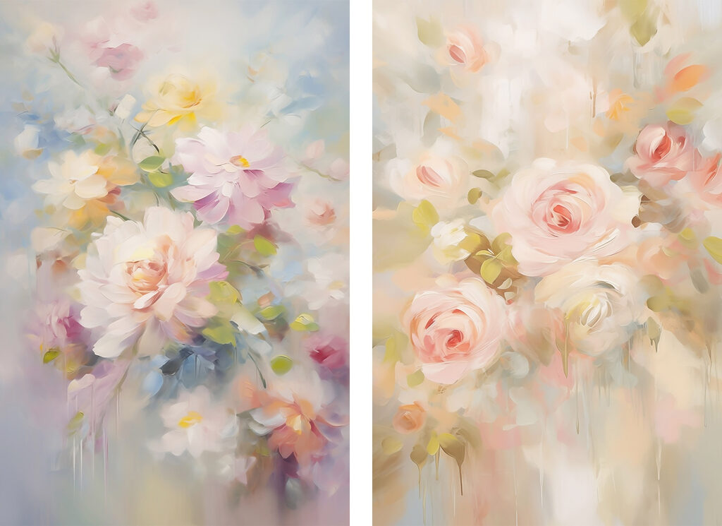 Flores em aguarela suave — design completo