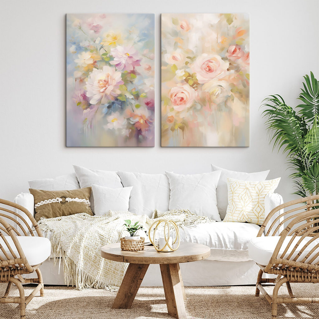 Flores em aguarela suave — interior 2
