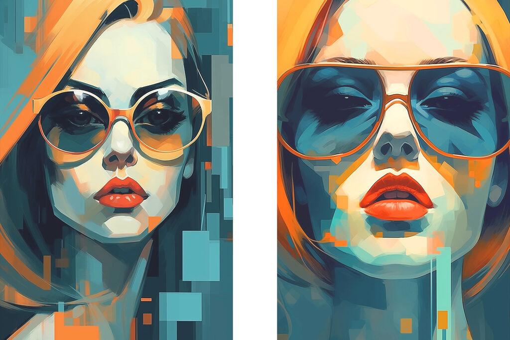 Mulher de óculos escuros — design completo