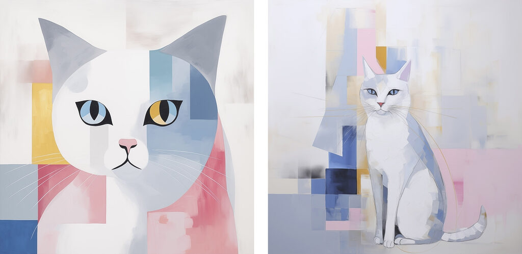 Retratos felinos em planos — design completo