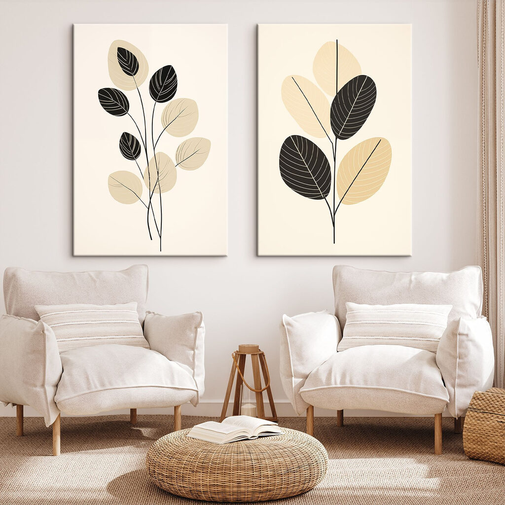 Ramos e folhas minimalistas — interior 2