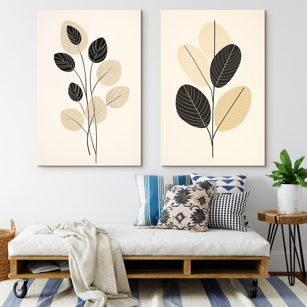 Ramos e folhas minimalistas — interior 1
