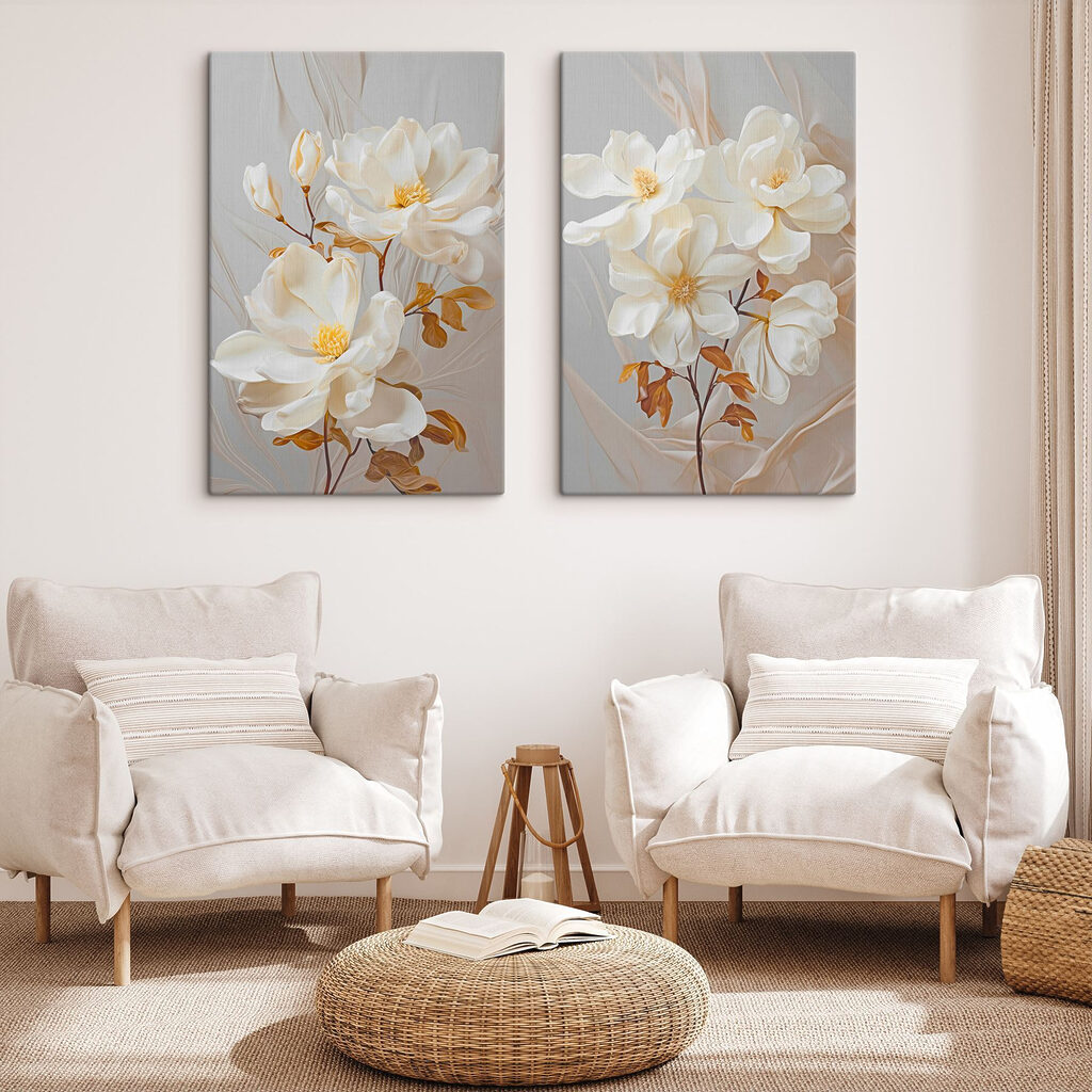 Flores brancas de perto — interior 1