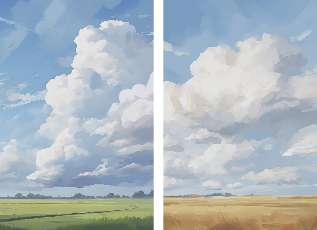 Comparação de paisagens — design completo