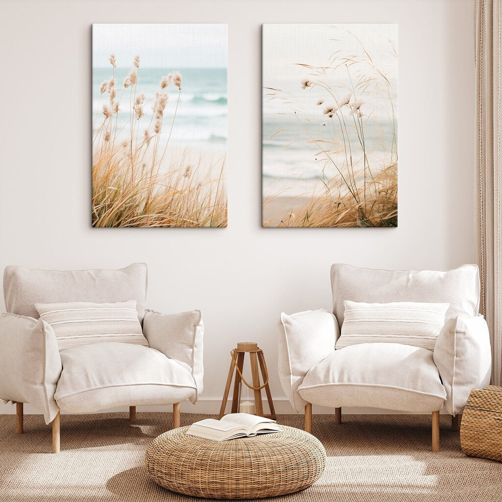 Gramíneas junto ao mar num interior