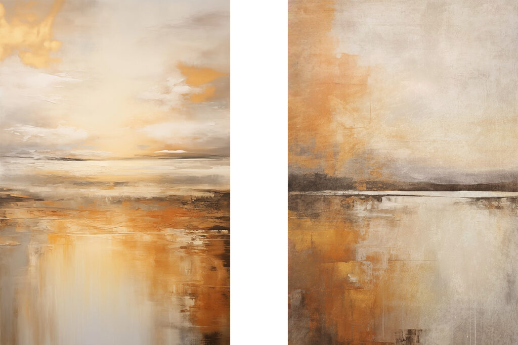 Água ao entardecer — design completo