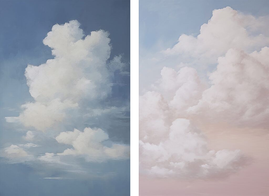 Nuvens num céu azul — design completo