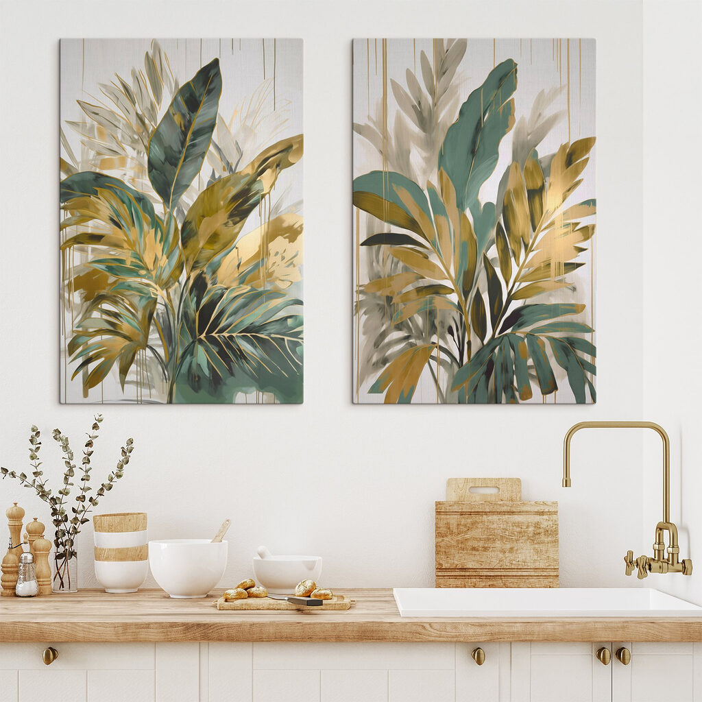 Folhagem tropical num interior