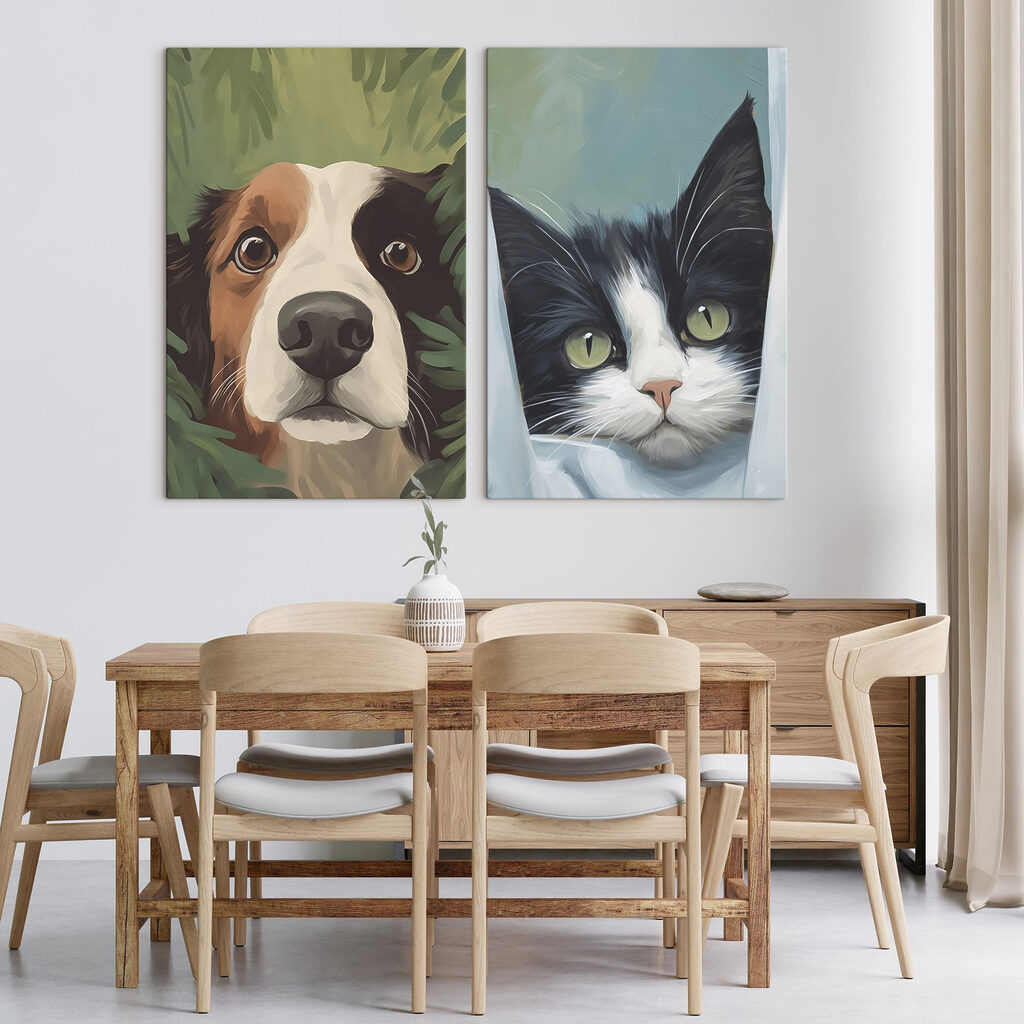 Cão e gato curiosos — interior 2