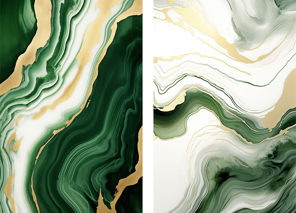 Efeito de mármore verde — design completo