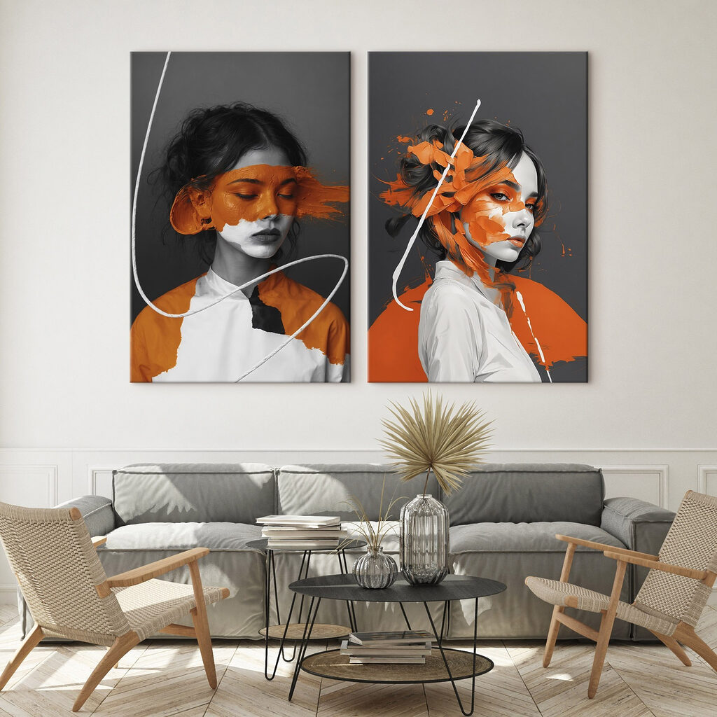 Rosto com tinta laranja — interior 2