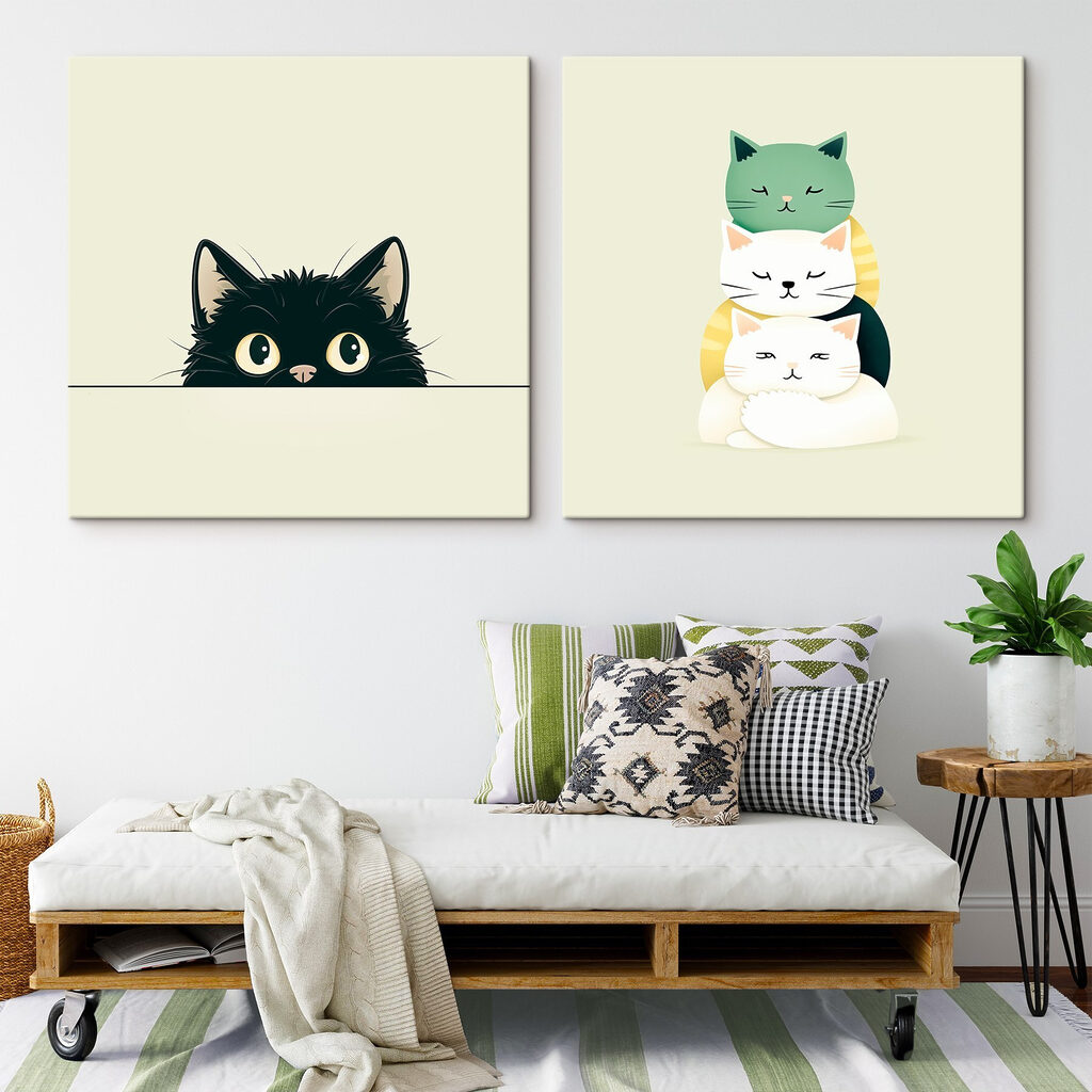 Gatos empilhados — interior 2