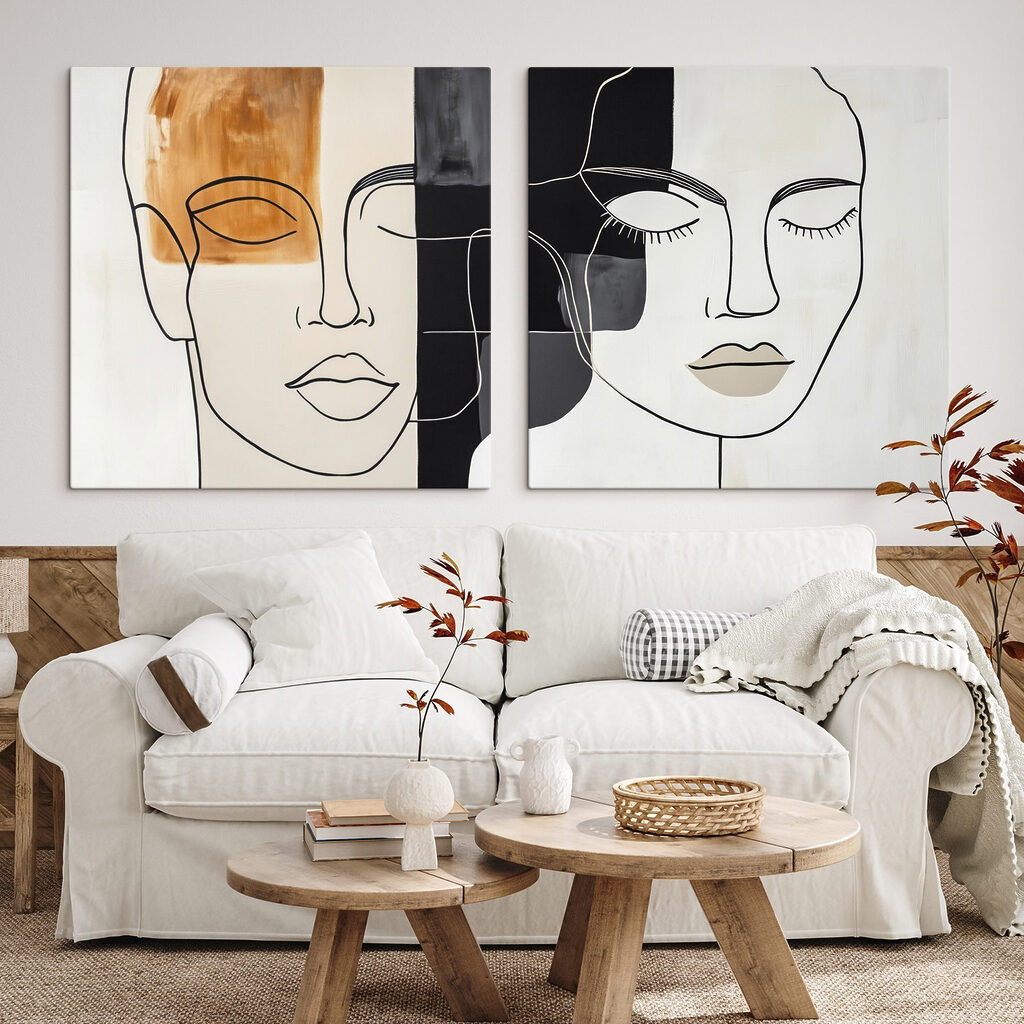 Rostos em linha contínua — interior 2