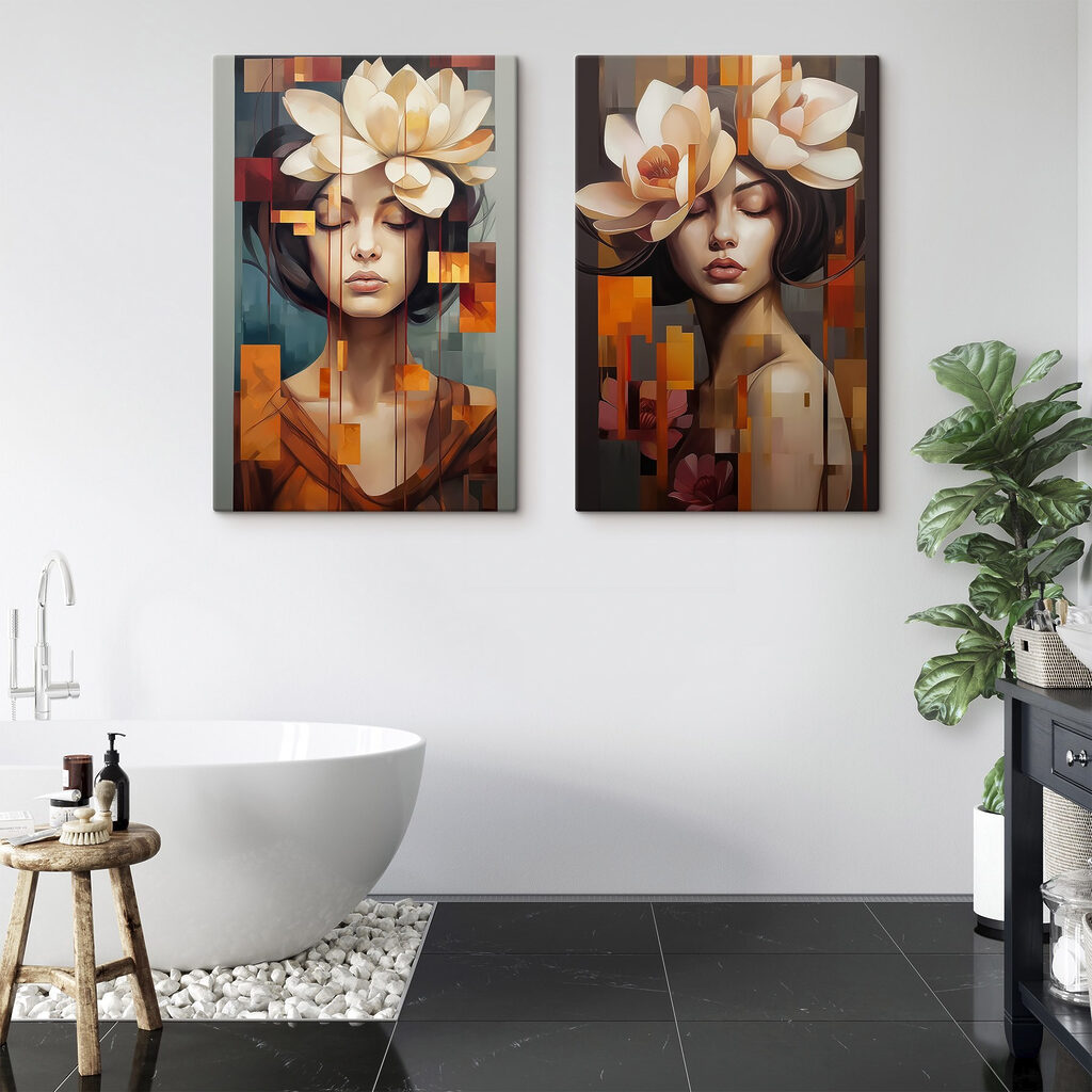 Flor sobre quadrados — interior 2