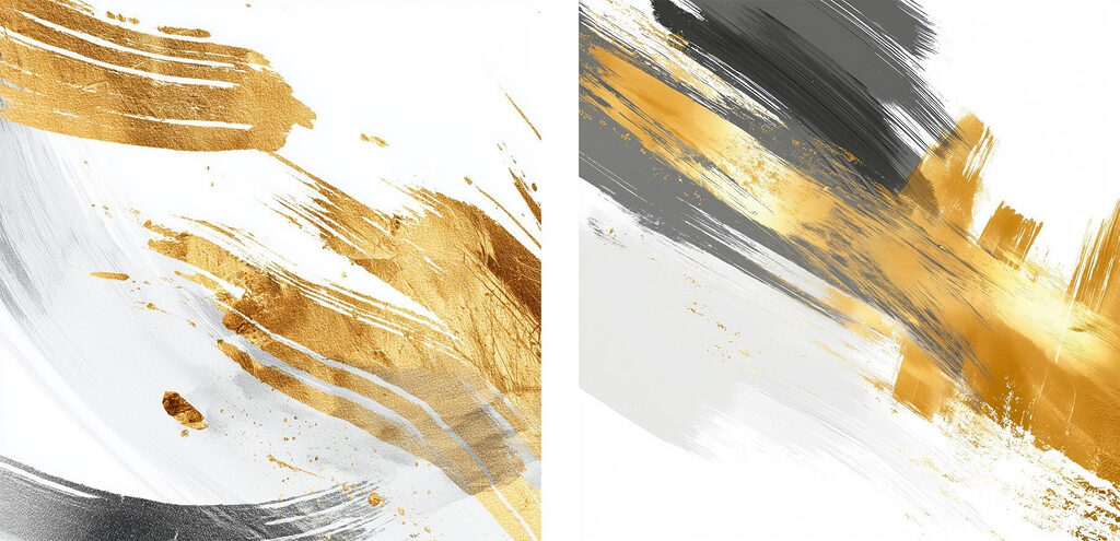 Pinceladas secas em diagonal — design completo
