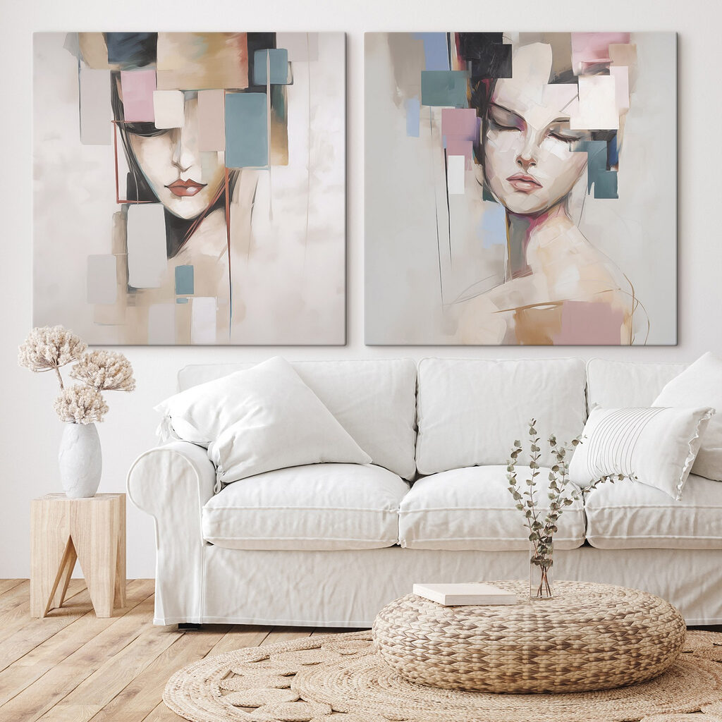 Mulher em tons pastel — interior 2