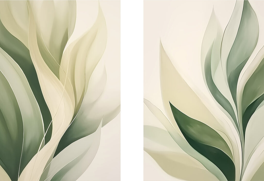 Folhas em dobras suaves — design completo