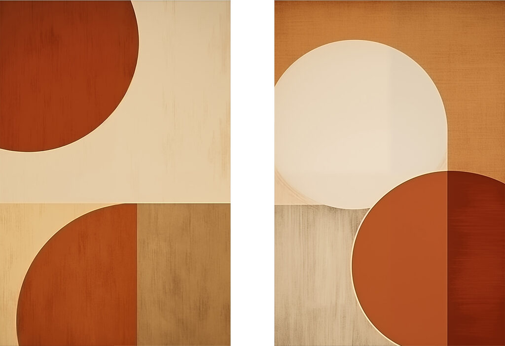 Círculos em terracota — design completo