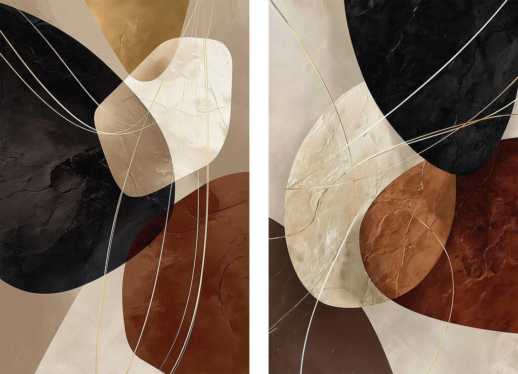 Formas em contraste quente — design completo