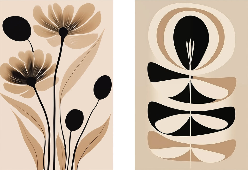 Flores em tons terrosos — design completo