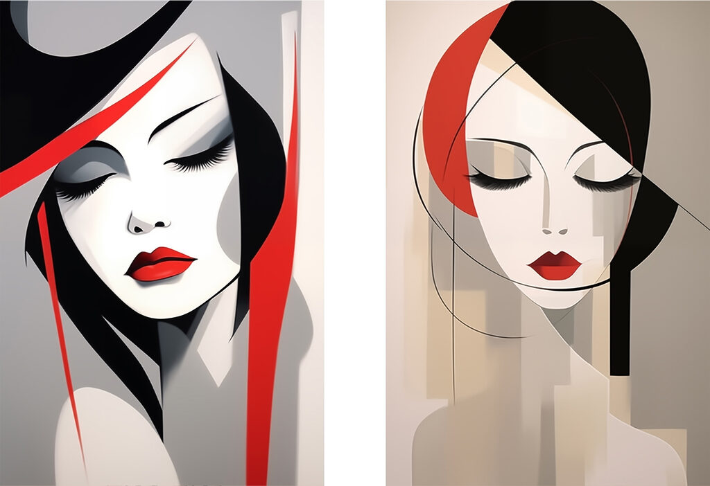 Rostos em contraste — design completo