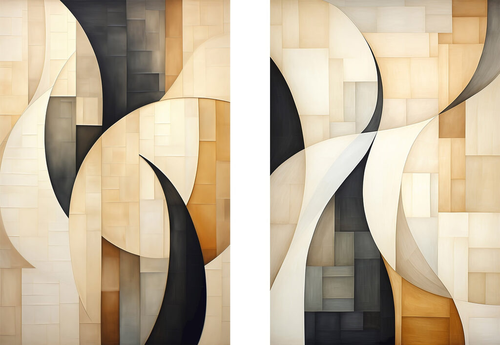 Formas onduladas e blocos — design completo