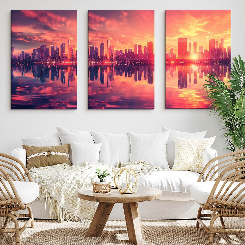 Torres refletidas ao entardecer — interior 1
