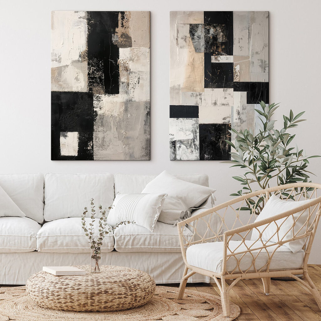 Fragmentos em contraste num interior
