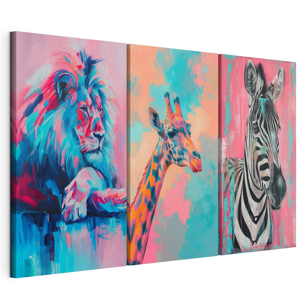 Leão, girafa e zebra — vista do produto