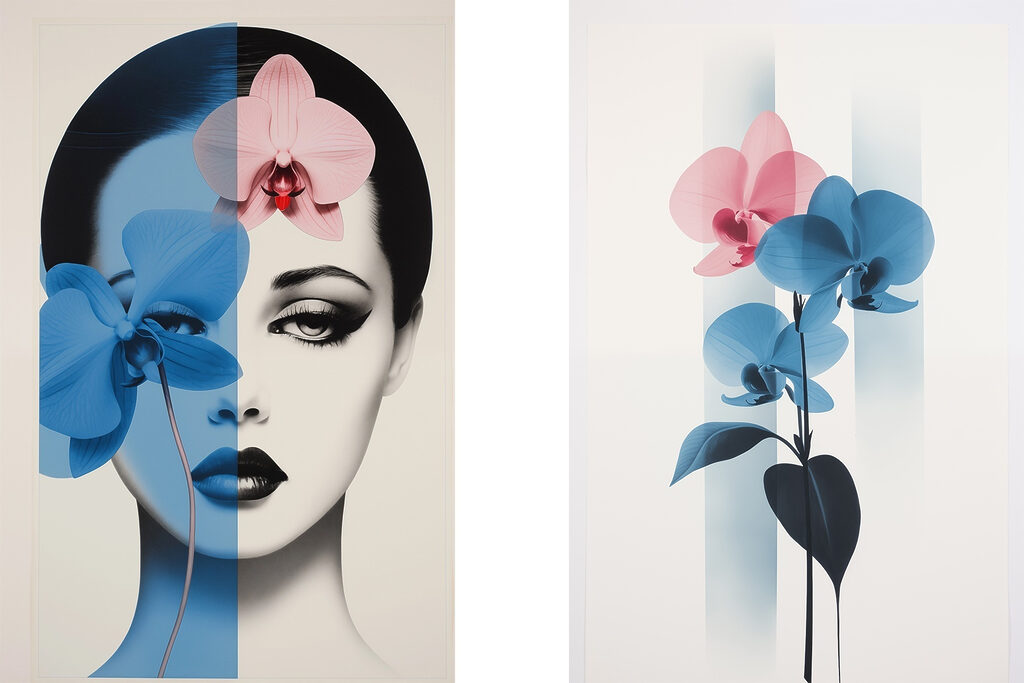 Orquídeas sobre o rosto — design completo