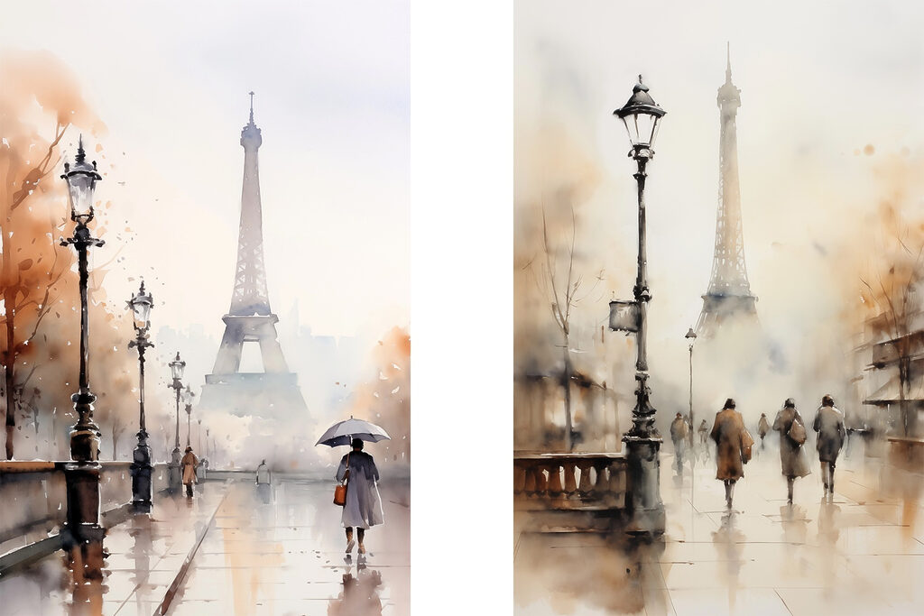 Paris na chuva — design completo
