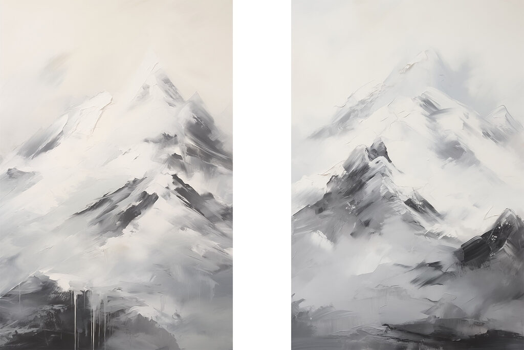 Serra nevada em névoa — design completo