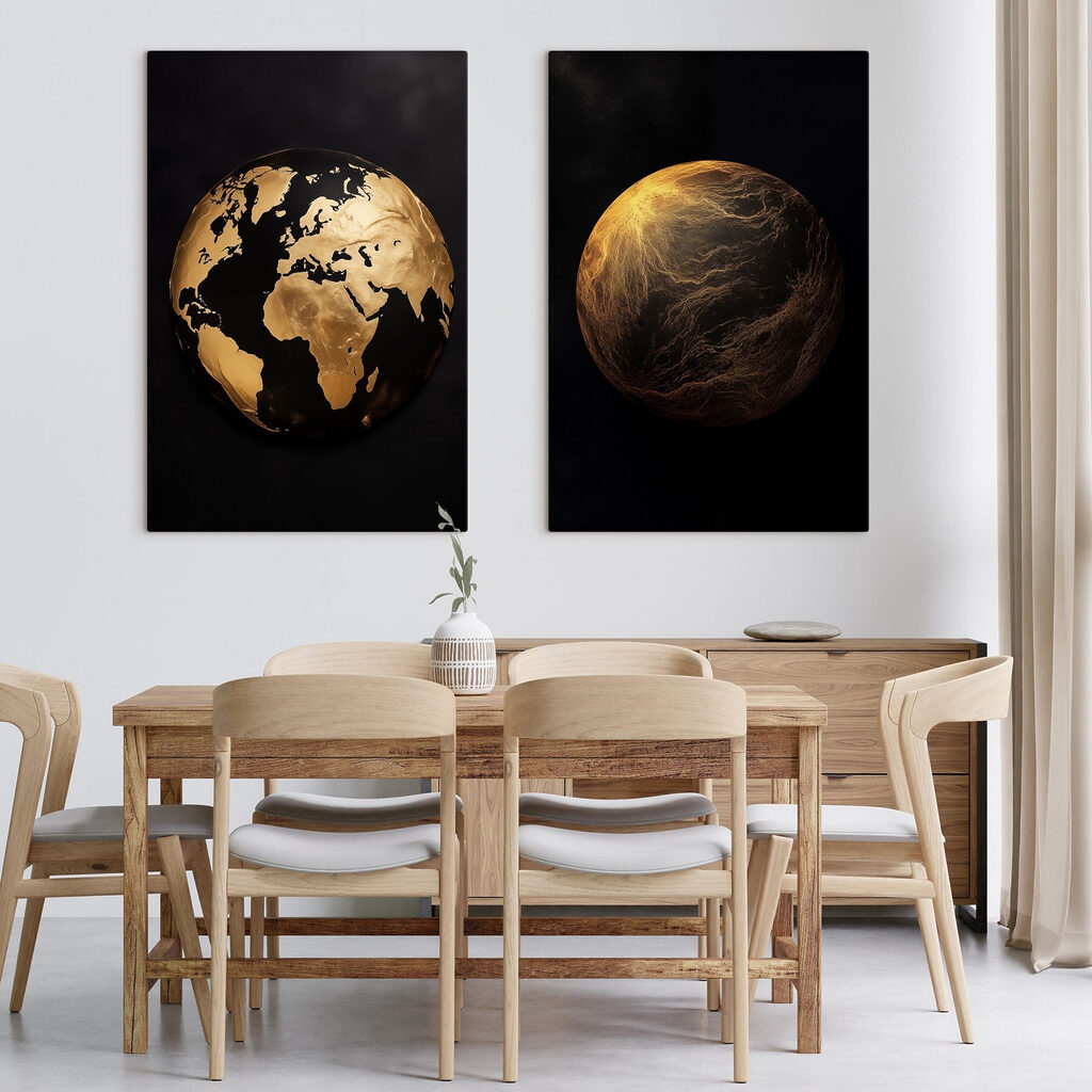 Espaço e planetas num interior