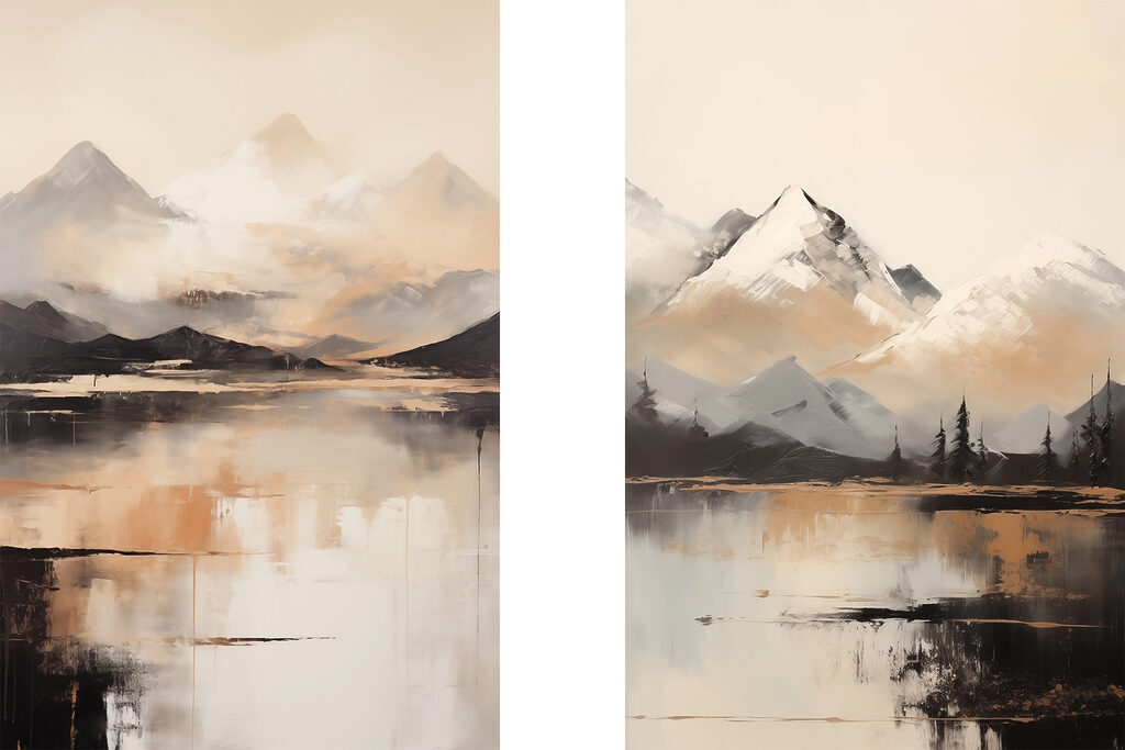 Montanhas junto ao lago — design completo