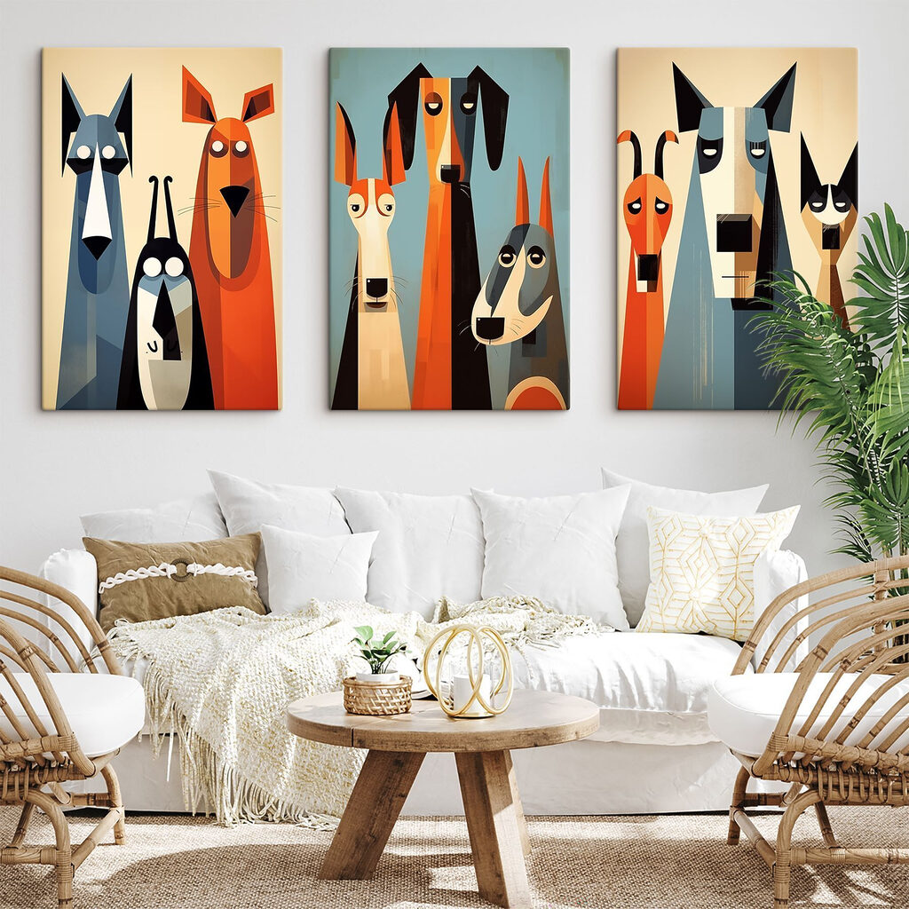 Cães com personalidade num interior