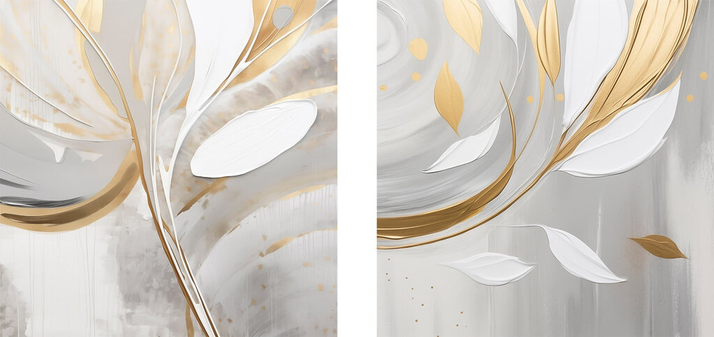 Linhas de folhas douradas — design completo