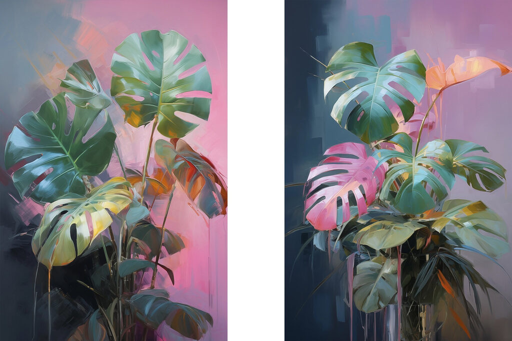 Folhas tropicais recortadas — design completo