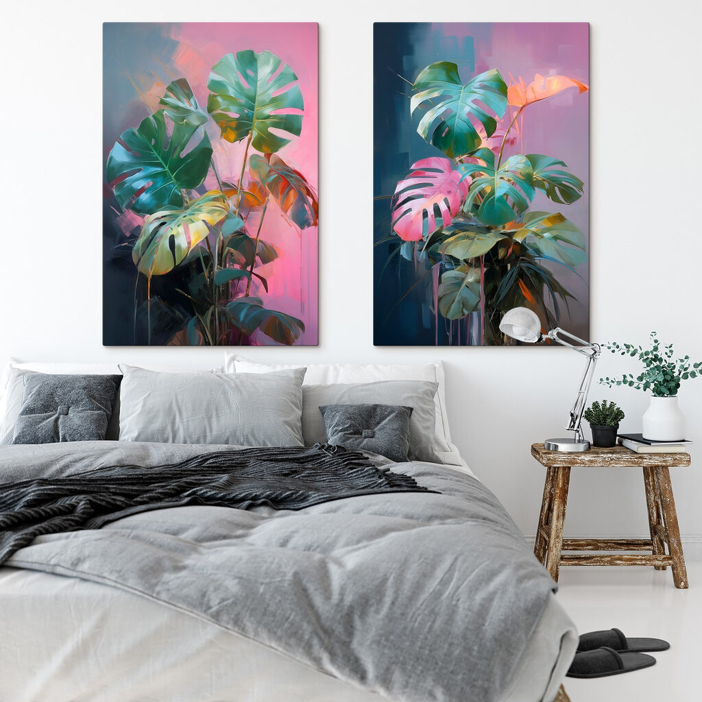 Folhas tropicais recortadas — interior 1
