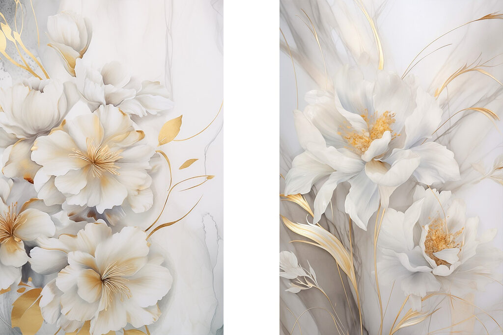 Flores delicadas e suaves — design completo