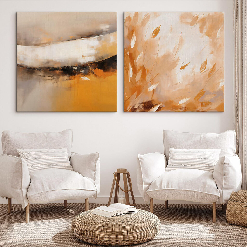 Abstração âmbar e creme — interior 1