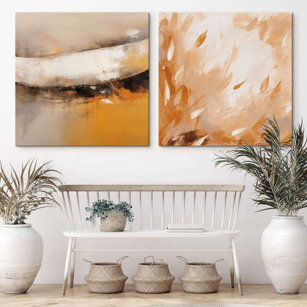 Abstração âmbar e creme — interior 2